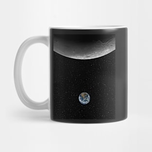 Moon and planet Earth Mug